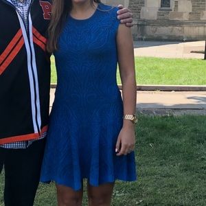 RVN orange knit fit and flare dress